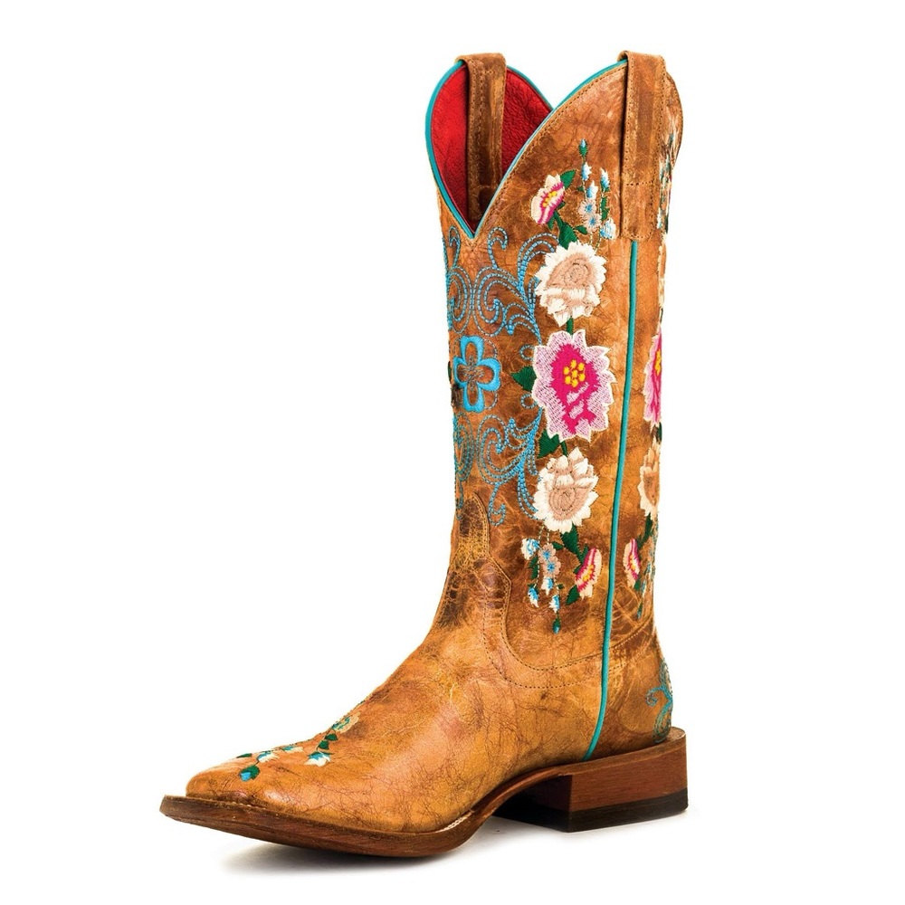 Miss Macie Bean Womens Honey Bunch Leather Rose Garden Fashion Boots